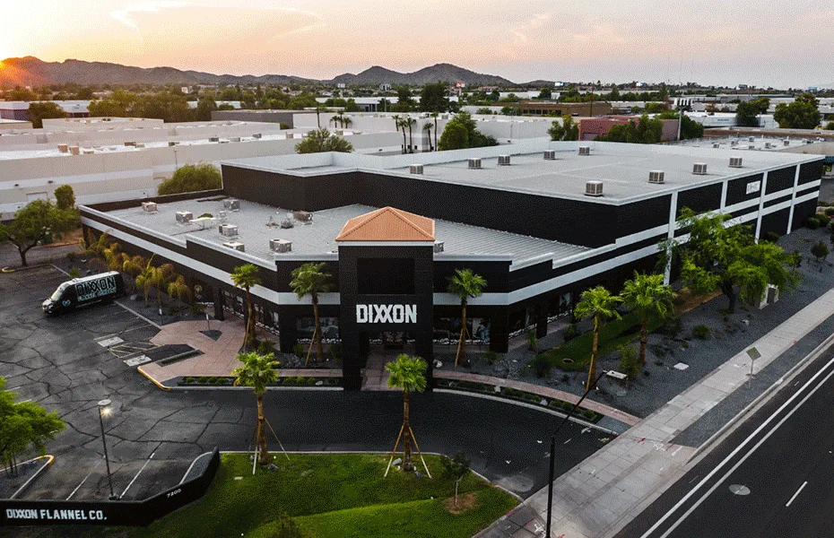 Arial view of the Dixxon showroom.